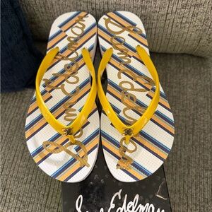 Sam Edelman Skye Flip-Flop Sandals - Yellow Multi - Size 7.5